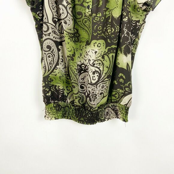 Apt. 9 Small Womens Green Boho Print Top - Picture 3 of 7